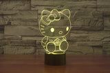 3D 7 Color Hello Kitty Illusion Lamp V1
