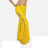 High Slit Dance And Yoga Pants With Rhinestones